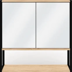 Meuble de rangement suspendu avec miroir pour salle de bain DETROIT design industriel