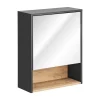 Meuble de rangement TALOKA 75 cm Gris anthracite et chene clair Design suspendu