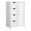 Meuble de salle de bain 1 Porte 4 Tiroirs - L55 cm