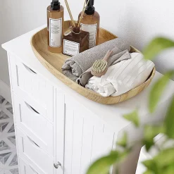 Meuble de salle de bain 1 Porte 4 Tiroirs - L55 cm