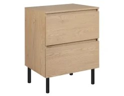 Meuble de salle de bain 60 cm avec plan de travail supérieur + pieds meuble, Couleur : Chêne Clair, 60 x 46 x 80,7 cm