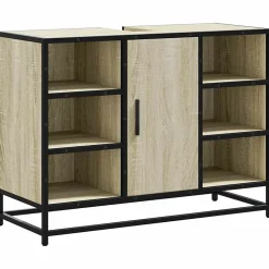 Meuble de salle de bain avec lavabo Chêne Sonoma 80 x 33 x 60 cm Bois d'ingénierie vidaXL