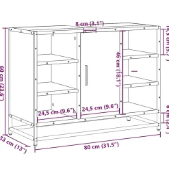 Meuble de salle de bain avec lavabo Chêne Sonoma 80 x 33 x 60 cm Bois d'ingénierie vidaXL