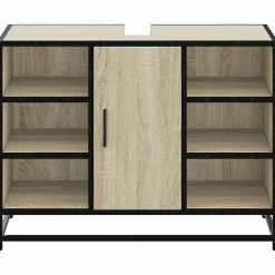 Meuble de salle de bain avec lavabo Chêne Sonoma 80 x 33 x 60 cm Bois d'ingénierie vidaXL
