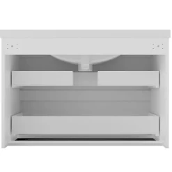 Meuble de salle de bain avec vasque, 80 cm 2 tiroirs à fermeture amortie blanc, meuble suspendu