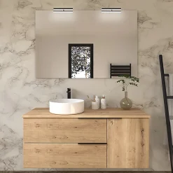 Meuble de salle de bain avec vasque à poser ronde KING - 100cm