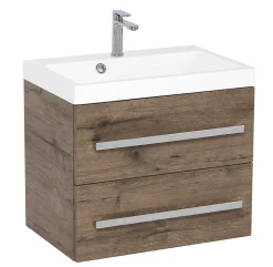 Meuble de salle de bain avec lavabo Naturel Cube Way 60x40 cm chêne Wellington (CUBE260ZDW)
