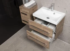Meuble de salle de bain avec lavabo Naturel Cube Way 60x40 cm chêne Wellington (CUBE260ZDW)
