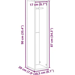 Meuble de salle de bain avec porte-rouleau blanc 20,5x20x90 cm vidaXL