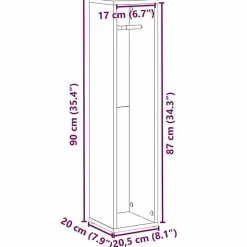 Meuble de salle de bain avec porte-rouleau blanc 20,5x20x90 cm vidaXL