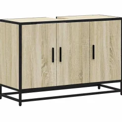 Meuble de salle de bain avec lavabo Chêne Sonoma 90 x 33 x 60 cm Bois d'ingénierie vidaXL