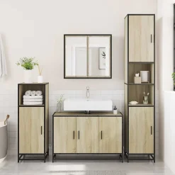 Meuble de salle de bain avec lavabo Chêne Sonoma 90 x 33 x 60 cm Bois d'ingénierie vidaXL