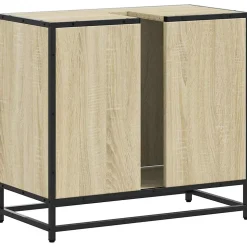 Meuble de salle de bain avec lavabo Chêne Sonoma 65 x 33 x 60 cm Bois d'ingénierie vidaXL