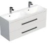 Meuble de salle de bain avec double vasque Naturel Cube Way 120x40 cm blanc brillant (CUBE2120ZBL)
