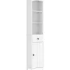 Meuble de salle de bain, armoire haute à 3 étagères et 1 tiroir, étagère de salle de bain, meuble de salle de bain, blanc