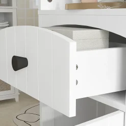 Meuble de salle de bain, armoire haute à 3 étagères et 1 tiroir, étagère de salle de bain, meuble de salle de bain, blanc