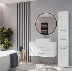 Meuble de salle de bain, blanc, 80 x 45 x 50 cm