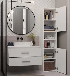 Meuble de salle de bain, blanc, 80 x 45 x 50 cm