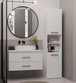 Meuble de salle de bain, blanc, 80 x 45 x 50 cm