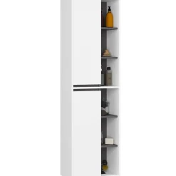 Meuble de salle de bain, blanc/gris graphite, 50 x 170 x 30 cm