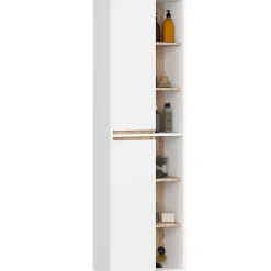 Meuble de salle de bain, blanc/chêne Sonoma, 50 x 170 x 30 cm
