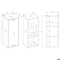 Meuble de salle de bain, blanc, 35 x 67 x 30 cm
