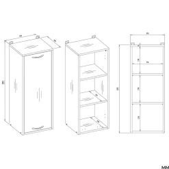 Meuble de salle de bain, blanc, 35 x 67 x 30 cm