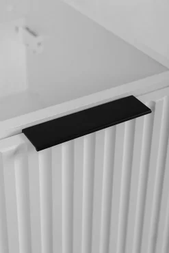 Meuble de salle de bain, Blanc + poignée noire, 40 x 57 x 46 cm