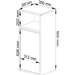 Meuble de salle de bain, blanc/chêne Sonoma, 35 x 80 x 30 cm