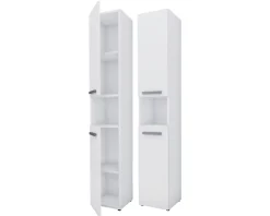 Meuble de salle de bain, blanc mat, blanc brillant, 30 x 174 x 30 cm