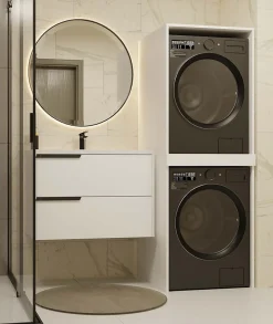 Meuble de salle de bain, blanc, 64 x 180 x 64 cm