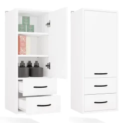 Meuble de salle de bain, blanc, 35 x 67 x 30 cm
