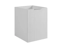 Meuble de salle de bain, Blanc + poignée argentée, 40 x 57 x 46 cm