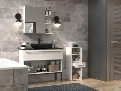 Meuble de salle de bain, blanc mat, 85 x 30 x 30 cm