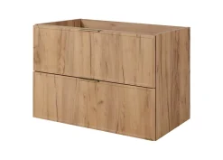 Meuble de salle de bain, Chêne Craft, poignée dorée, 46 x 80 x 57 cm