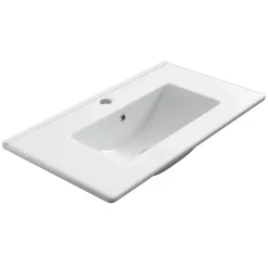 Meuble de salle de bain 70cm simple vasque sans miroir sur pieds avec portes et tiroirs - blanc - HARO