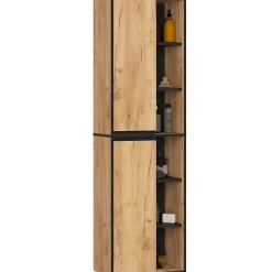 Meuble de salle de bain, chêne artisanal/noir, 50 x 170 x 30 cm