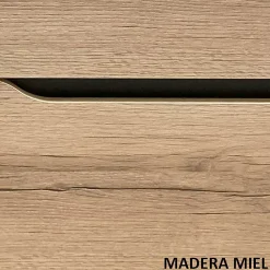 Meuble de salle de bain 120cm avec plan double vasque - 3 tiroirs - sans miroir - madera miel (bois clair) - MATA