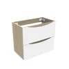 Meuble de salle de bain 60cm avec 2 tiroirs, suspendu Blanc + Chêne