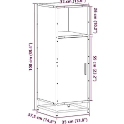 Meuble de salle de bain Chêne Sonoma 35x37,5x100 cm Bois d'ingénierie vidaXL