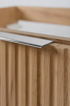 Meuble de salle de bain, Chêne Craft + poignée argentée, 40 x 57 x 46 cm