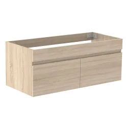 Meuble de salle de bain 100cm à double porte, suspendu, Chêne