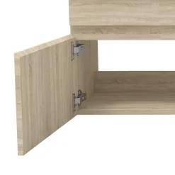 Meuble de salle de bain 100cm à double porte, suspendu, Chêne
