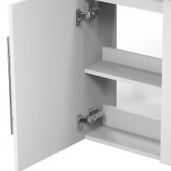Meuble de salle de bain 44cm avec 2 compartiments, suspendu, blanc