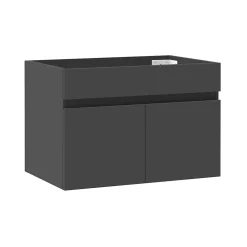 Meuble de salle de bain 80cm à double porte, suspendu, Anthracite