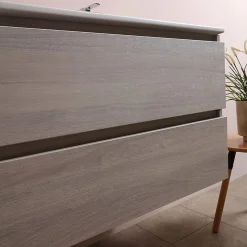 Meuble De Salle De Bain 120Cm Lion Elm Avec Double Vasque Et Miroir 120X60 Berlin