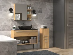 Meuble de salle de bain, chêne artisan, 85 x 30 x 30 cm
