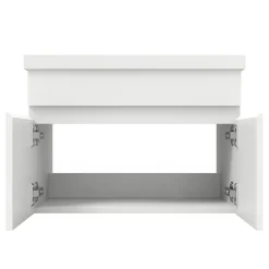 Meuble de salle de bain 60cm à double porte, suspendu, blanc