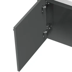 Meuble de Salle de Bain d'Angle Gain de Place, Lave Main, anthracite, 40x40 cm