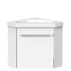 Meuble de Salle de Bain d'Angle Gain de Place, Lave Main, Blanc Crème, 40x40 cm